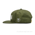 Hat Snapback da ricamo all'ingrosso verde verde